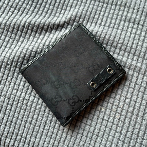 Vintage Gucci authentic Guccissima GG logo nylon leather bifold wallet - Picture 3 of 13